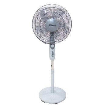 Nobel Stand Fan Gray 16" Stand Fan 1200Rpm 3 Speed 5 Blades With Timer NF145