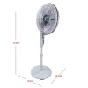Nobel Stand Fan Gray 16" Stand Fan 1200Rpm 3 Speed 5 Blades With Timer NF145