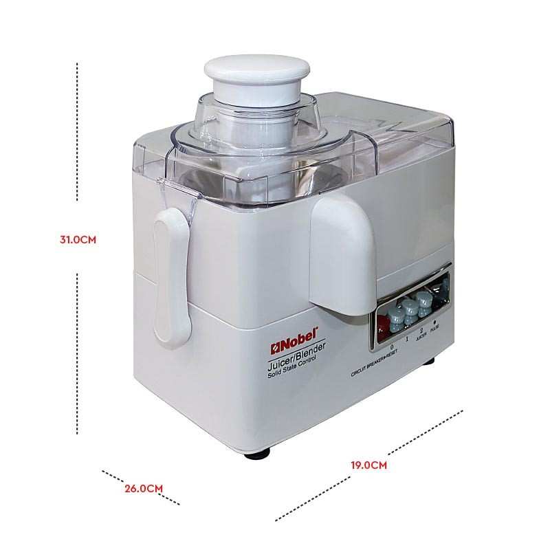 Nobel 4 in 1 Juicer and Food Factory with 1 Litre Capacity and has Spinner Chopper & Dry Mill 400W 2 Speed - Pulse Grinder, Chopper, Blender, Juicer, Unbreakable Jar & Anti Slip Feet NJ176G4