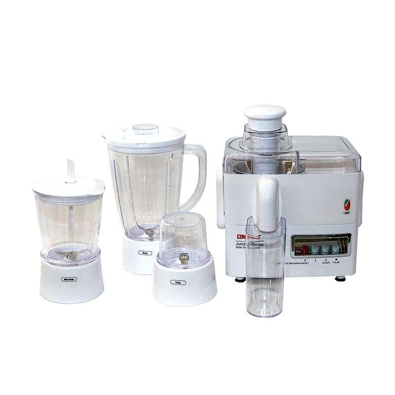 Nobel 4 in 1 Juicer and Food Factory with 1 Litre Capacity and has Spinner Chopper & Dry Mill 400W 2 Speed - Pulse Grinder, Chopper, Blender, Juicer, Unbreakable Jar & Anti Slip Feet NJ176G4