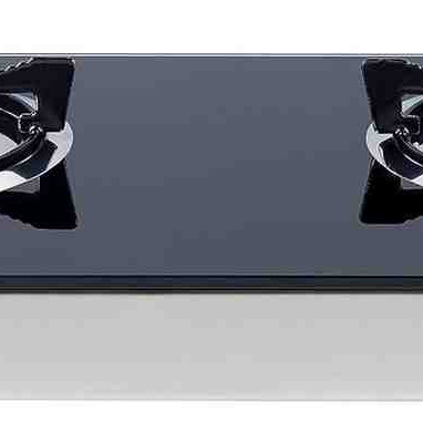 Nobel Gas Stove with Dual Gas Burner, 1 x 90mm Single Burner (3,0kW) + 1 x 90mm Double Burner (3,5kW) with Glass Black Brass Glass Top Auto Ignition Double Burner NGT2111