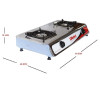 Nobel Gas Stove with Dual Gas Burner/2 Brass Burners and Stainless Steel Brass & Auto Ignition Energy Saving NGT2004