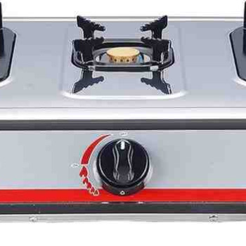 Nobel 3 Gas Burner/3 Brass Burners Gas Stove Stainless Steel Enamel Porcelain Trivet Auto Ignition Tripple Burner NGT3001