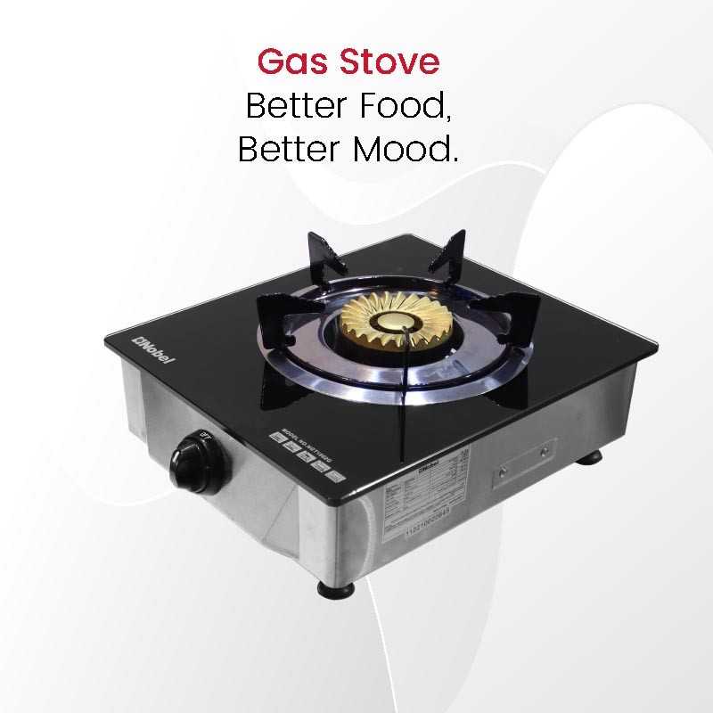 Nobel Single Stove Gas Burner Glass Top Heavy Cast Iron NGT1002G