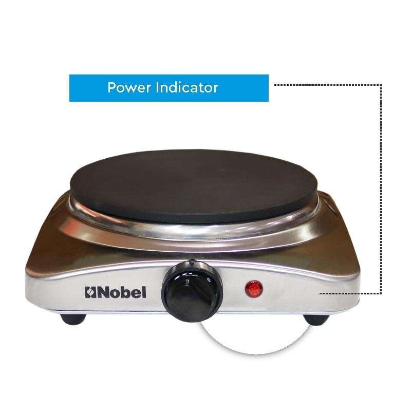 Nobel Hot Plate 1500W Single Burner Silver Model - NHP401SS