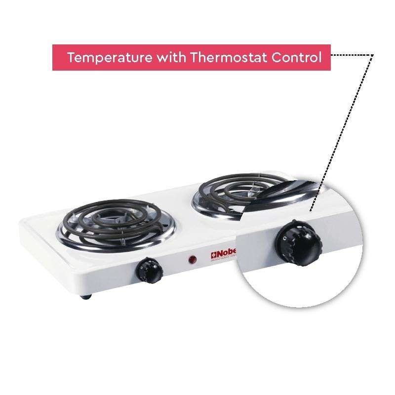 Nobel Hot Plate White Double NHPS002