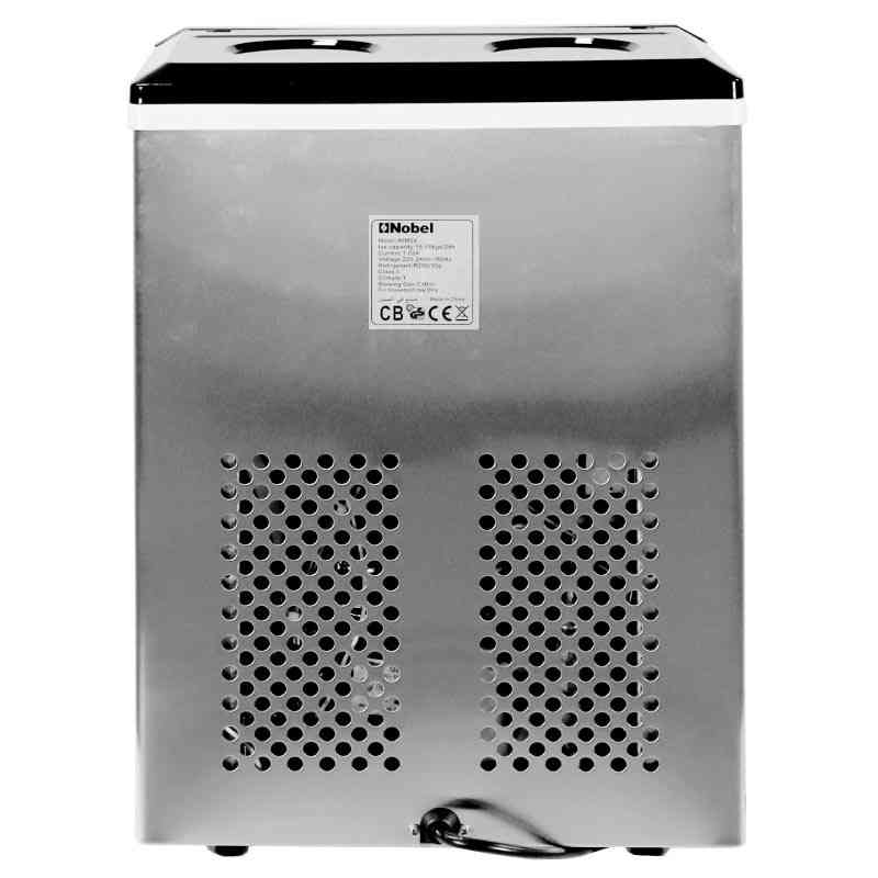 Nobel Ice Cube Maker Stainless Steel 20-30 Kgs 24 Hrs Ice Making Capacity 1.8Kgs Icebin Capacity, 3L Water Tank Capacity Bullet Ice Shaped, 18 Cycle Led Indicator NIM30