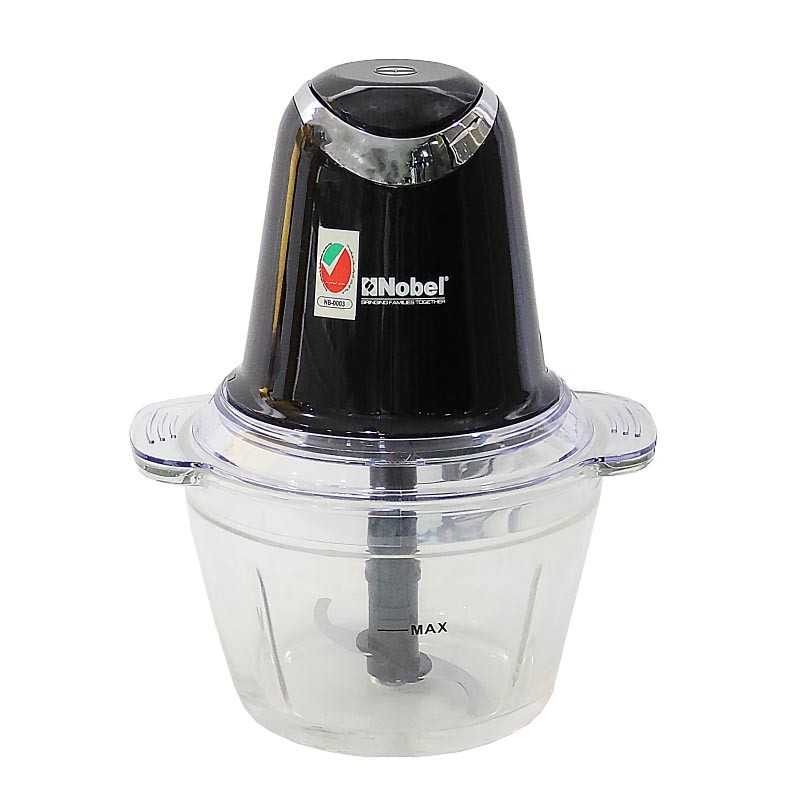 Nobel Chopper Black 1 Litre Glass Bowl Plastic Body NCFP363