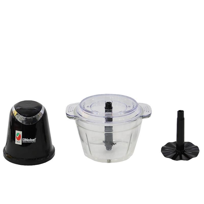 Nobel Chopper Black 1 Litre Glass Bowl Plastic Body NCFP363