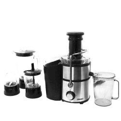 Nobel 4 in 1 Juicer Stainless Steel 1.1 Litre Juice Cup, Stainless Steel Strainer Grinder, Chopper, Blender Glass NJE404E