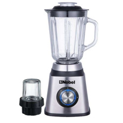 Nobel 2 in 1 Blender & Grinder, Stainless Steel Base, 1.5L Glass Jar & Grinder, NB515CRI