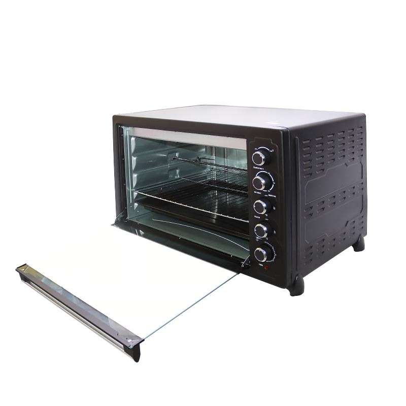 Nobel 105 Litres Electric Oven with 5 Knob Control and has Enameled Square Tray Bake Pan, Grill Convection Rotisserie & Inner Lamp 2800W NEO120