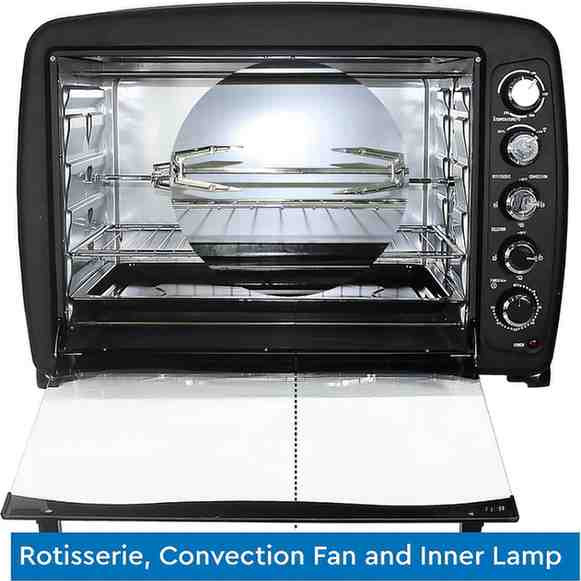 Nobel 85 Litres Electric Oven with Convection Fan & Rotisserie, Inner Lamp, 60 Minutes Timer with Bell NEO100