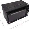 Nobel 45Litres Electric Oven with 2 Hot Plate and 4 Knob Control, Rotisserie Convection Fan & Inner Lamp, Dual Hot Plate on Top NEO50HP