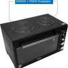 Nobel 45Litres Electric Oven with 2 Hot Plate and 4 Knob Control, Rotisserie Convection Fan & Inner Lamp, Dual Hot Plate on Top NEO50HP