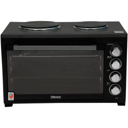 Nobel 45Litres Electric Oven with 2 Hot Plate and 4 Knob Control, Rotisserie Convection Fan & Inner Lamp, Dual Hot Plate on Top NEO50HP