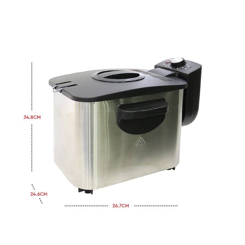 Nobel Deep Fryer with 4L Frying Capacity, Detachable Enamel Oil Tank Dishwasher Safe with Adjustable Temperature Control NDF8G