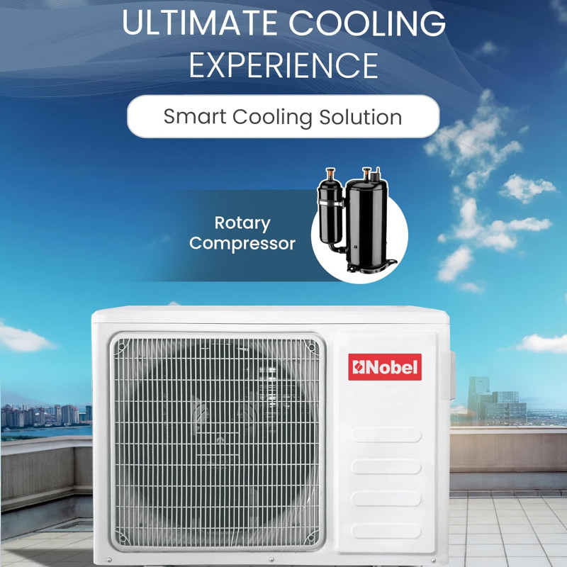 Nobel 1.5 Ton Split Air Conditioner T3 AC Tropical Rotary Compressor R410 NSAC18T3N