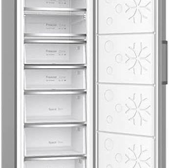 Super General Upright Freezer 450L SGUF441NDFCI, Inox, Convertible Fridge-Freezer with 2 Drawers, LED Display