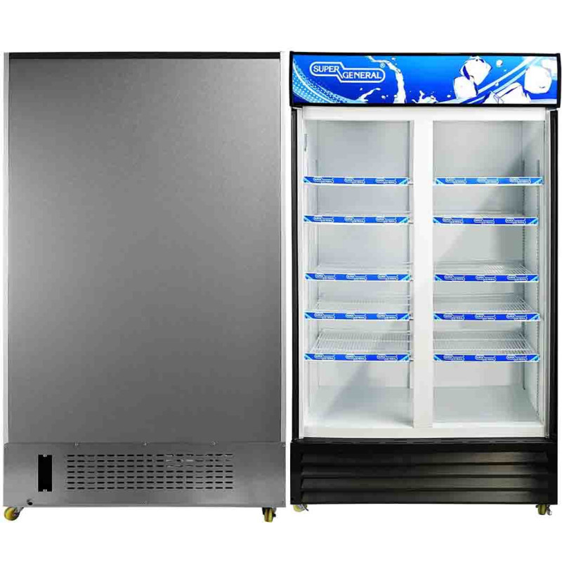 Super General 1000 Glass Liter Double-Door Upright Beverage Chiller Model SGSC1018IF