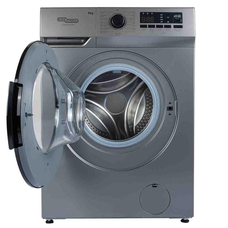 Super General 8-Kg Front Load Washing Machine, Inverter Motor, 1400 RPM, Warranty 10 Year Motor SGW8250NLEDS