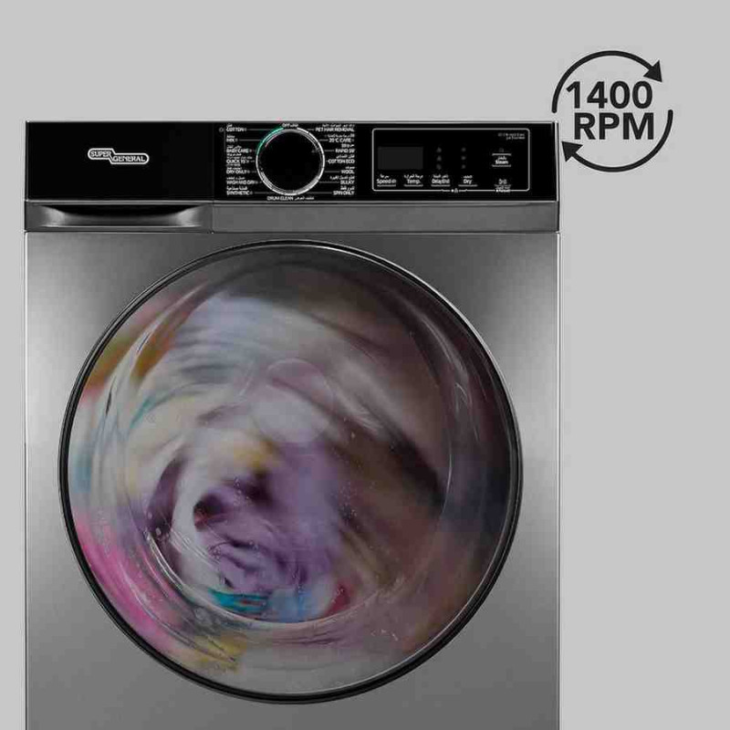 Super General 12Kg/8Kg Front-Load Washer-Dryer, Inverter Motor SGW12800INVCMBS