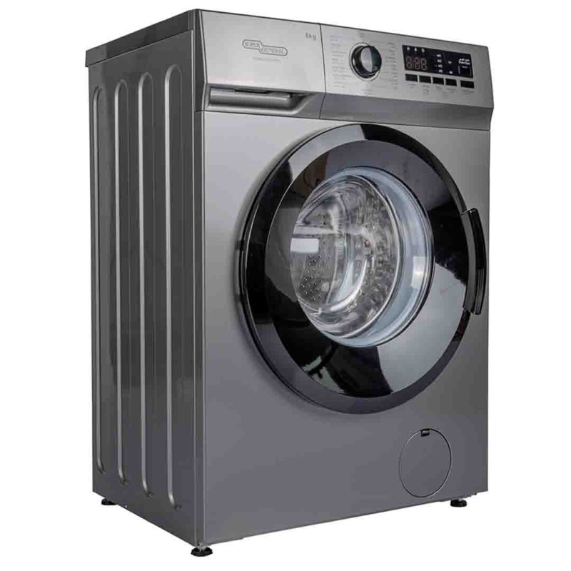 Super General 8-Kg Front Load Washing Machine, Inverter Motor, 1400 RPM, Warranty 10 Year Motor SGW8250NLEDS